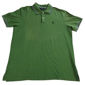 Ferrari Polo Shirt Mens XL Green Short Sleeve Embroidered Logo Racing Casual